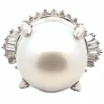 Pt･Pm900 パール・ダイヤモンド リング 0.78ct