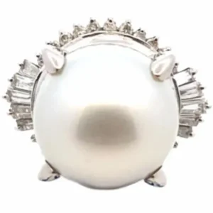 Pt･Pm900 パール・ダイヤモンド リング 0.78ct