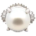 Pt･Pm900 パール・ダイヤモンド リング 0.78ct