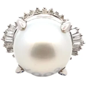 Pt･Pm900 パール・ダイヤモンド リング 0.78ct