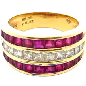 K18 ルビー・ダイヤモンド リング R2.35・D0.82ct