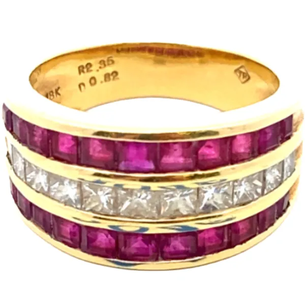 K18 ルビー・ダイヤモンド リング R2.35・D0.82ct