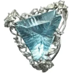 Pt･Pm900 アクアマリン・ダイヤモンド リング 24.05 ct 0.21 ct