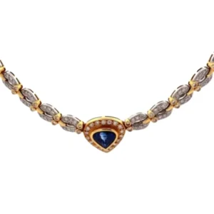 K18 サファイア・ダイヤモンド ネックレス 3.30・4.49 ct