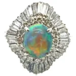 Pt･Pm900 ブラックオパール・ダイヤモンド リング 1.51・1.45ct買取の参考価格