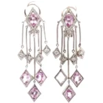 K18 ピンクトパーズ・ダイヤモンド ピアス/イヤリング 3.69・D0.48ct