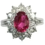 Pt･Pm900 スピネル・ダイヤモンド リング 1.81 ct 1.19 ct