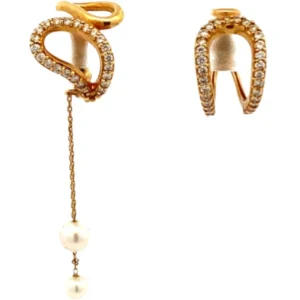 K18 パール・ダイヤモンド ピアス/イヤリング 0.22・0.37ct