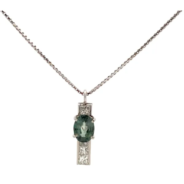 Pt850/Pt900 アレキサンドライト・ダイヤモンド ネックレス/ペンダントトップ 1.46・D0.57ct