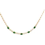 K18 グリーンガーネット ダイヤモンド ネックレス 0.78・D0.8 ct