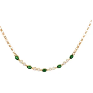 K18 グリーンガーネット ダイヤモンド ネックレス 0.78・D0.8 ct