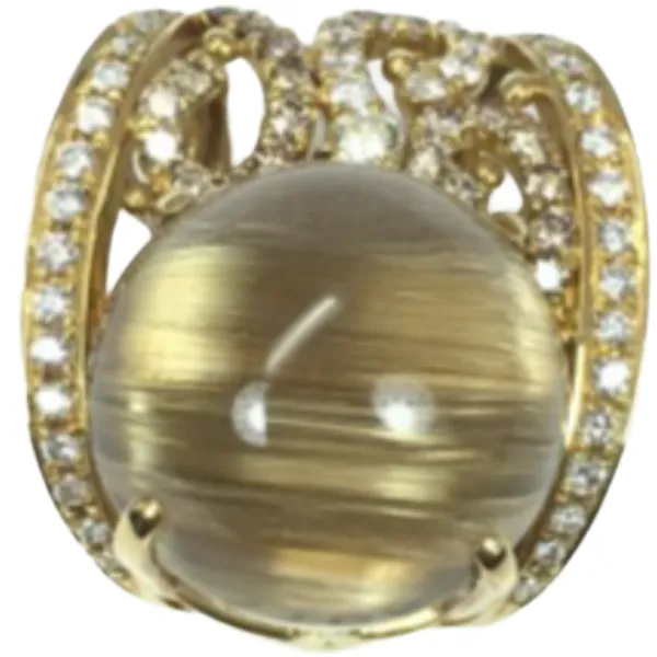 K18 ルチレイテッドクォーツ・ダイヤモンド ネックレス/ペンダントトップ 29.42 ct D1.41 ct