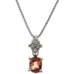 Pt850/Pt パパラチアサファイア・ダイヤモンド ネックレス/ペンダントトップ 0.537・0.12ct買取の参考価格