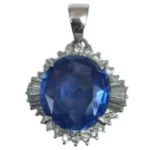 Pt･Pm900 スリランカ産非加熱サファイア/ダイヤモンド ペンダントトップ 8.83 ct D1.12 ct