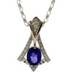 Pt850/Pt900 タンザナイト・ダイヤモンド ネックレス/ペンダントトップ 4.85・D0.53ct