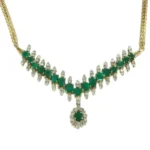 K18 コロンビア産エメラルド・ダイヤモンド ネックレス
