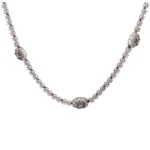 K18WG アレキサンドライト・ダイヤモンドネックレス 0.7・D1.0 ct