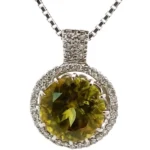 Pt850/Pt900 スフェーン・ダイヤモンド ネックレス/ペンダントトップ 4.53・0.25ct