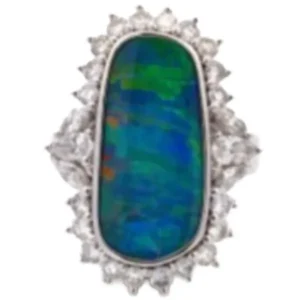 Pt950 ボルダーオパール・ダイヤモンド リング OP5.60ct ct d1.085ct ct