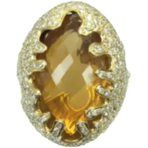 K18 シトリン・ダイヤモンド リング D1.91 ct