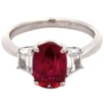 Pt･Pm900 ルビー・ダイヤ リング 2.04 ct 0.43 ct