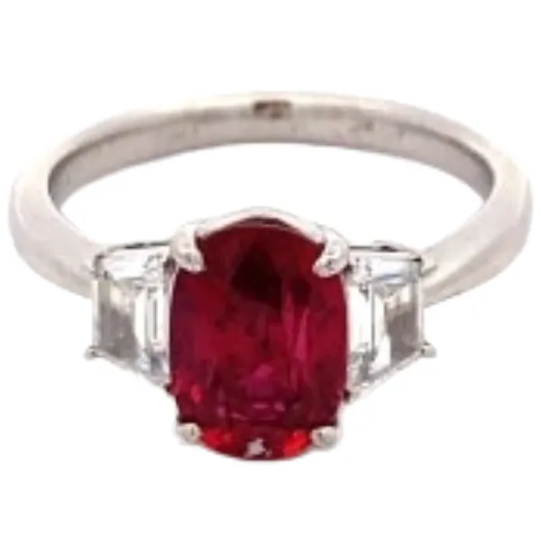 Pt･Pm900 ルビー・ダイヤ リング 2.04 ct 0.43 ct