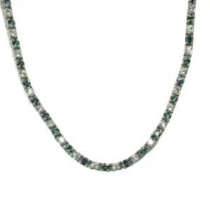 K18WG アレキサンドライト・ダイヤモンド ネックレス4.51・3.62 ct