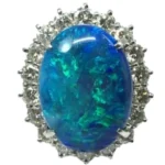 Pt･Pm900 ブラックオパール・ダイヤモンド リング 13.93 ct D2.39 ct