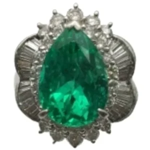 Pt900 コロンビア産エメラルド・ダイヤモンド リング 4.657 ct D1.43 ct