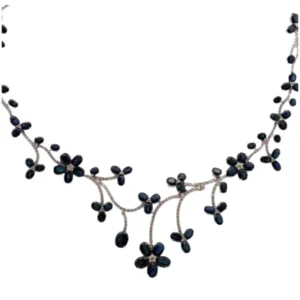 K18 サファイア・ダイヤモンド ネックレスS54.22 ct D4.84 ct