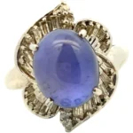 Pt・Pm900 スターサファイア・ダイヤモンド リング SS7.88・0.47ct