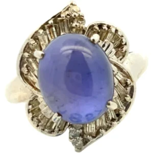 Pt･Pm900 スターサファイア・ダイヤモンド リング SS7.88・0.47ct