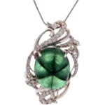 Pt･Pm900 コロンビア産トラピッチェエメラルド・ダイヤモンド ネックレス/ペンダントトップ 22 ct D0.76 ct