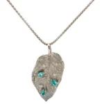 K18WG パライバトルマリン・ダイヤモンド ネックレス/ペンダントトップ 0.35・D0.11ct