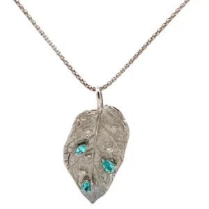 K18WG パライバトルマリン・ダイヤモンド ネックレス/ペンダントトップ 0.35・D0.11ct