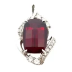 Pt･Pm900 ガーネット・ダイヤモンド 10.42・D0.54ct