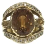 K18 シトリン・ダイヤモンド リング 0.23 ct