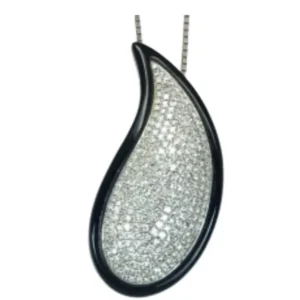 K18WG オニキス・ダイヤモンド ネックレス ペンダントトップ D1 ct 