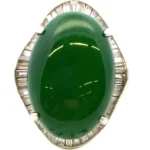 Pt･Pm900 翡翠・ダイヤモンド リング 34.26・2.65ct