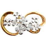 K18/K18WG ダイヤモンド ブローチ 1.11ct