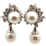 Pt･Pm900 パール・ダイヤモンド ピアス/イヤリング 1.76・1.76ct