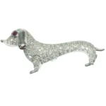 K18 ダイヤモンド・ルビー ブローチ D1・R0.05 ct