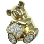 18KPt950 ダイヤモンド・サファイア ブローチ D1.152・S0.092・GC0.2・GD0.05 ct