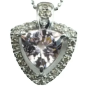 K18/K18WG モルガナイト・ダイヤモンド ネックレス/ペンダントトップ 2.08 ct 0.33 ct