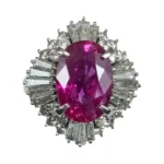 Pt･Pm900 パープルレッドルビー・ダイヤモンド リング 5.52 ct 1.75 ct