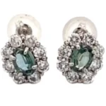 Pt･Pm900 アレキサンドライトサンド・ダイヤモンド ピアス 0.24・0.24 ct 0.15・0.18 ct