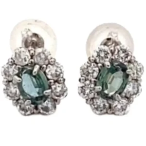 Pt･Pm900 アレキサンドライトサンド・ダイヤモンド ピアス 0.24・0.24 ct 0.15・0.18 ct