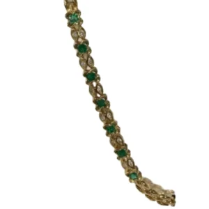 K18 エメラルド・ダイヤモンド ブレスレット 0.18 ct