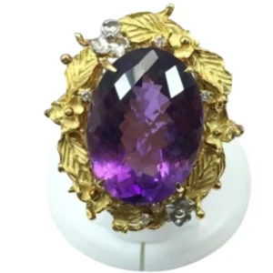 Pt900K18[Kﾒｲﾝ] アメシスト・ダイヤモンド リング 24.63 ct D0.1 ct