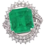 Pt･Pm900 コロンビア差エメラルド・ダイヤモンド リング E8.61 ct D1.24 ct 16.7